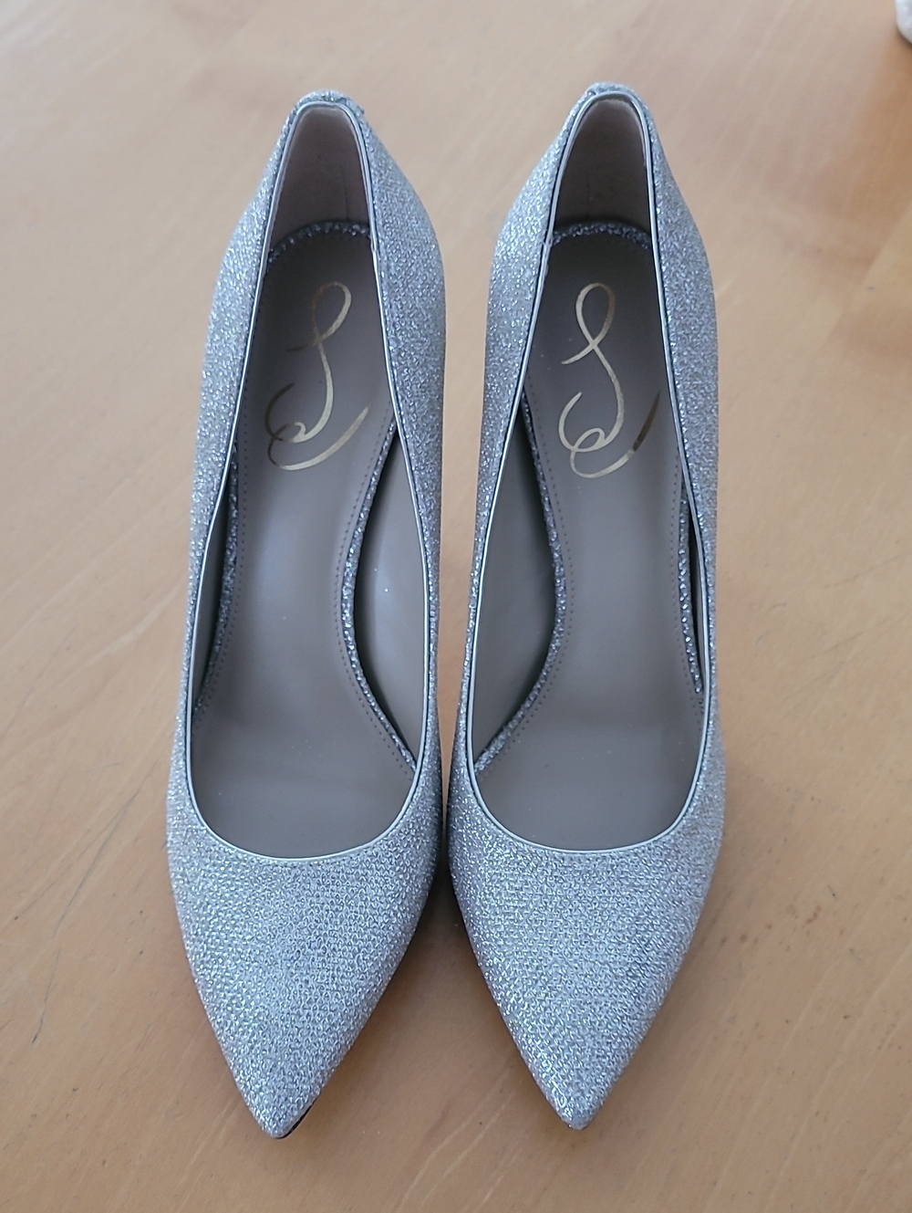 Sam Edelman Silver Glitter Pointed-Toe Women’s Pumps. Never Been Worn